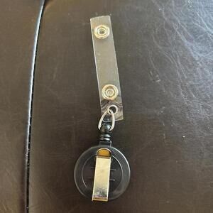 Retractable ID & Key Card Badge Reels with Belt Clip Black-12 Pack